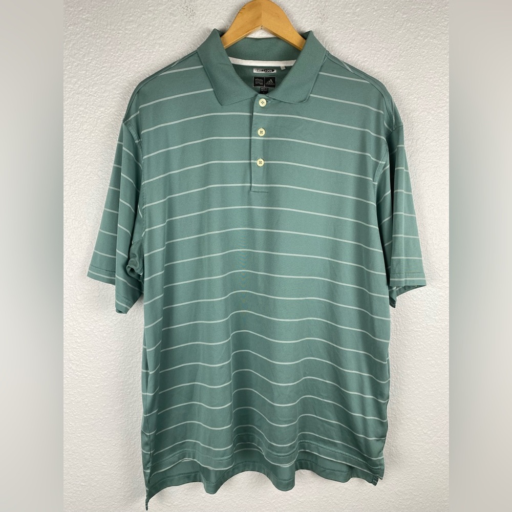 Adidas Men’s clima cool performance-style top polo striped design size XL
